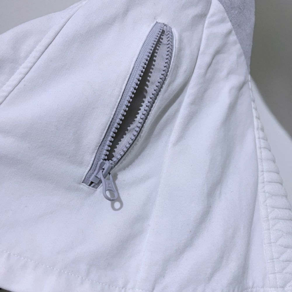Blanc Noir Croc Jacquard Mixed Knit Hooded Track Asymmetrical Hoodie Jacket - Picture 8 of 16